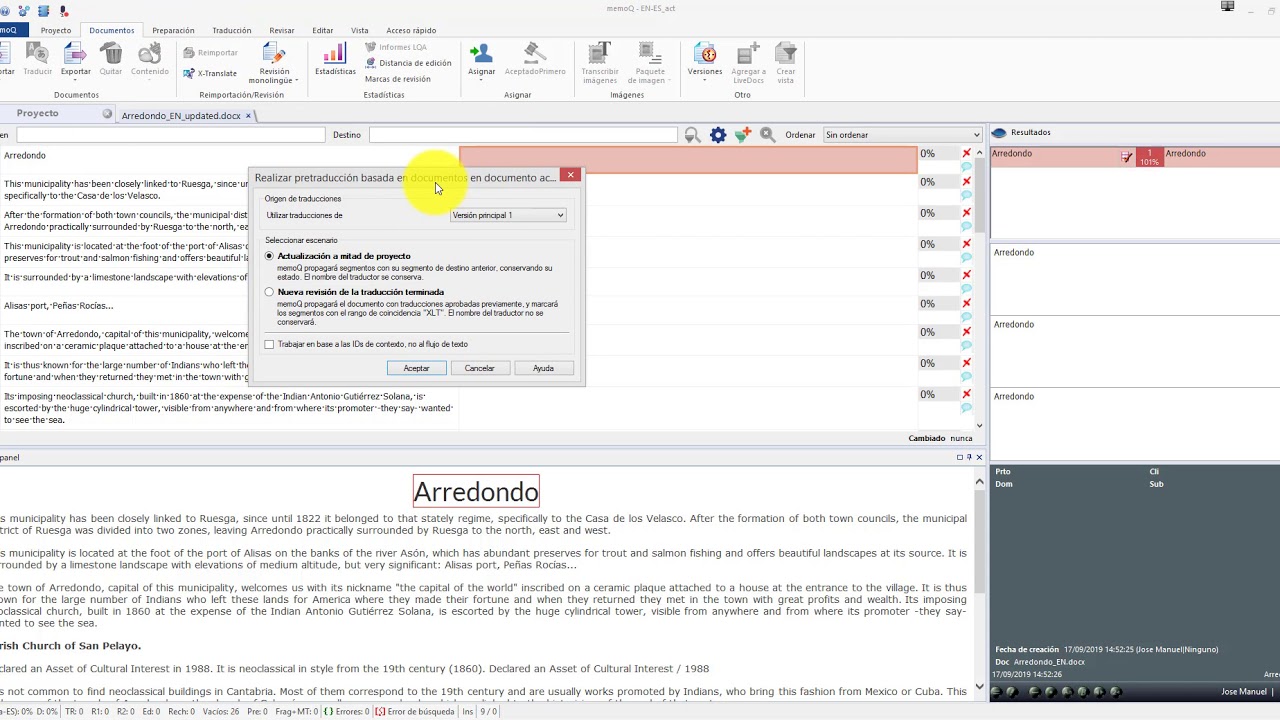 Cómo usar la función XTranslate de memoQ para importar archivos de origen actualizados