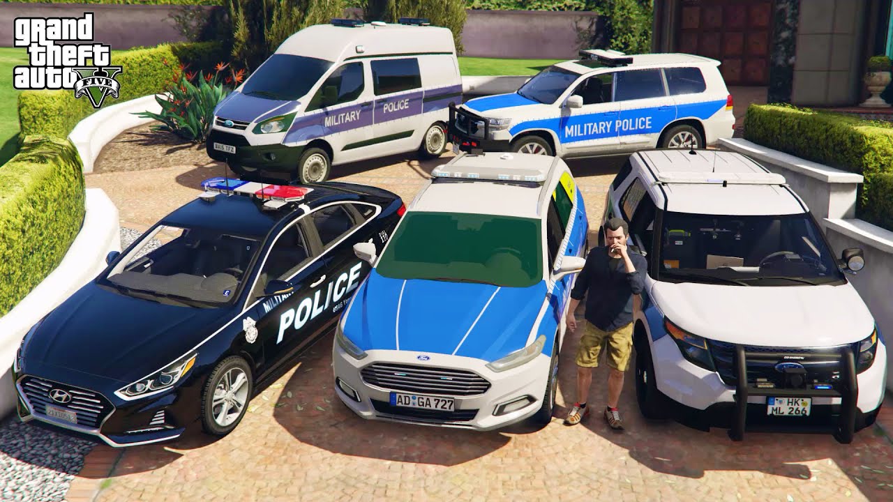 GTA 5 - Stealing United States Military Police Vehicles with Michael! | (Real Life Cars) #118