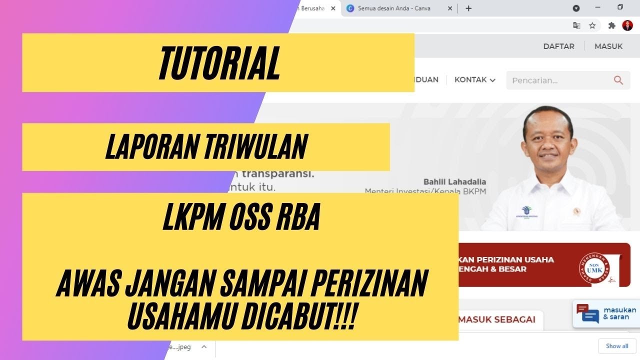 Tutorial Laporan Triwulan LKPM OSS RBA 2021