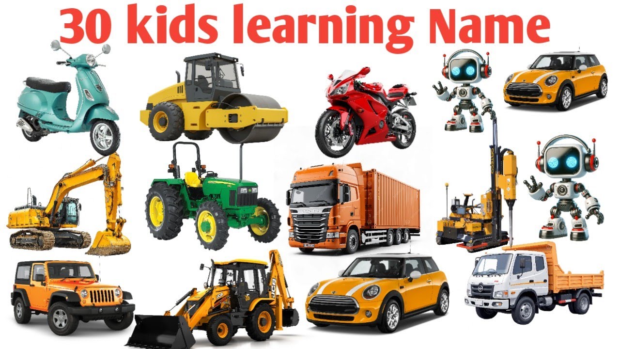 30 kids learning Name | वाहनों के नाम एंड | Car Truck Nem 