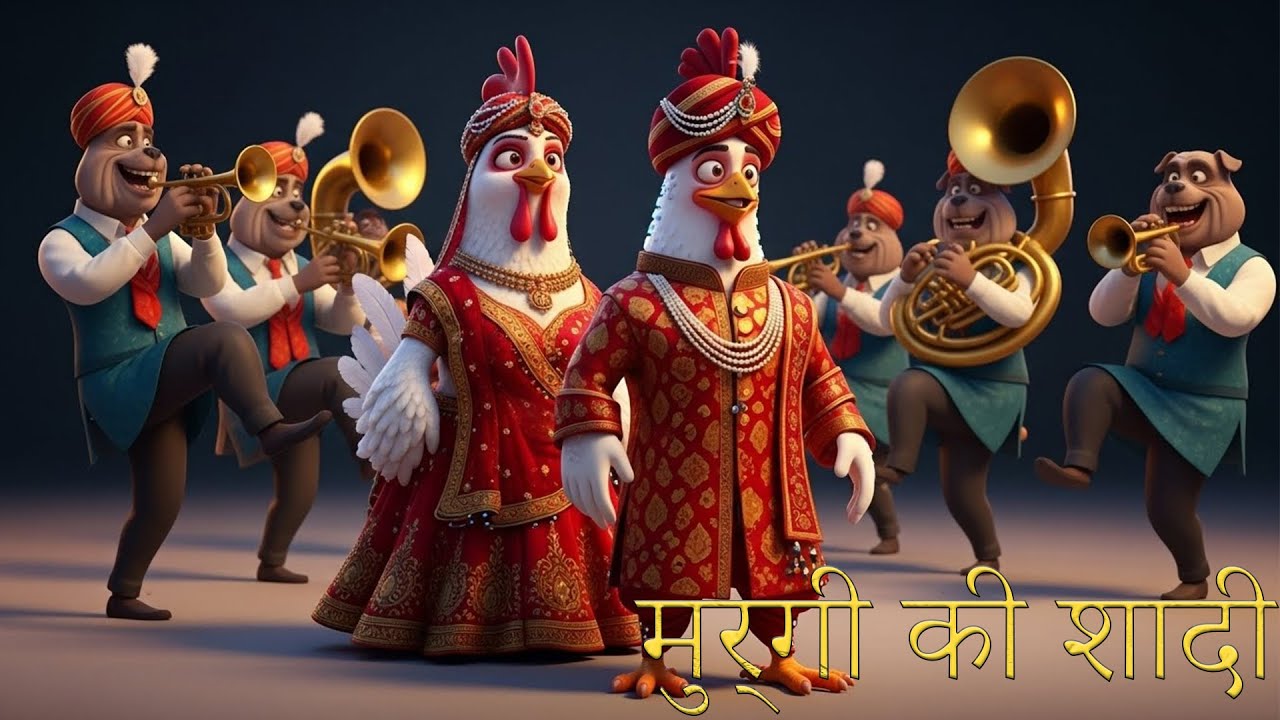 मुर्गी की शादी🐓🐔🐥|murgee kee shaadee | kids song | Cartoon Video | Hindi Rhymes