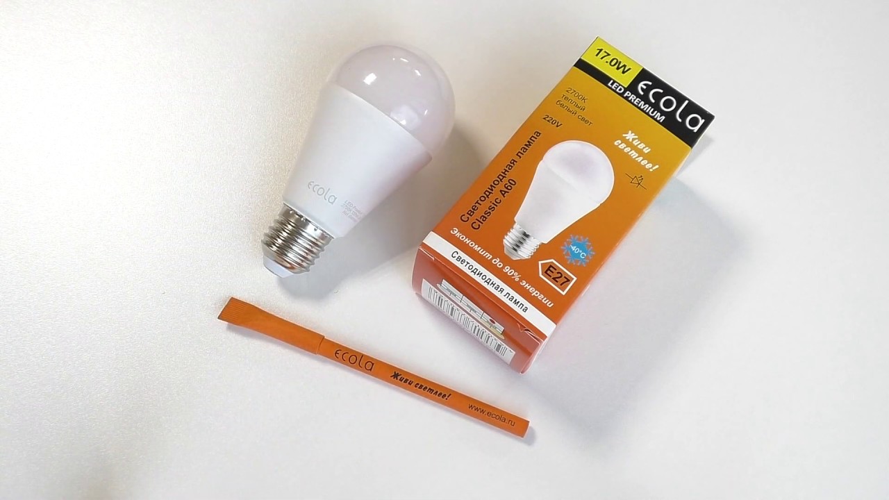 Лампа D7SW17ELC Ecola classic   LED Premium 17,0W A60 220-240V E27 2700K (композит) 115x60