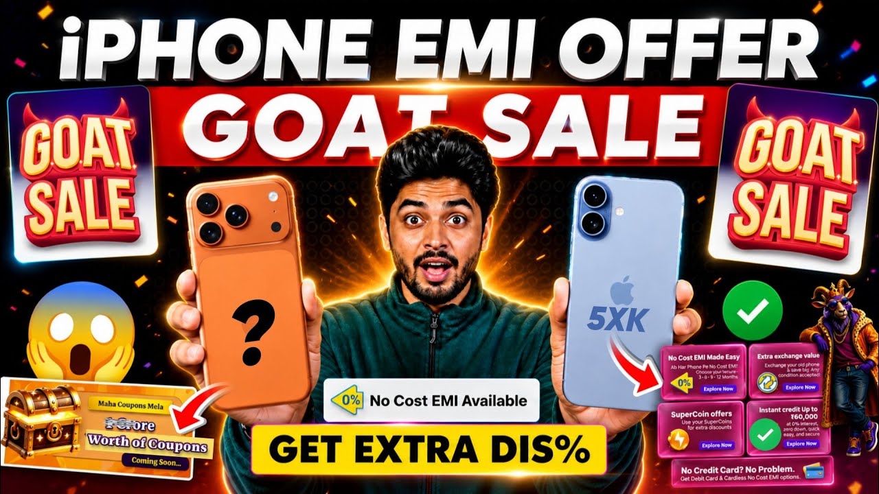 iPhone 17 EMI Offer Flipkart GOAT Sale 2026 | iPhone 17 & iPhone 16 EMI Offers in GOAT Sale 2026