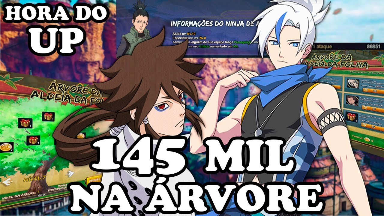 GASTANDO 145K NA ÁRVORE E UPANDO A CONTA - NARUTO ONLINE