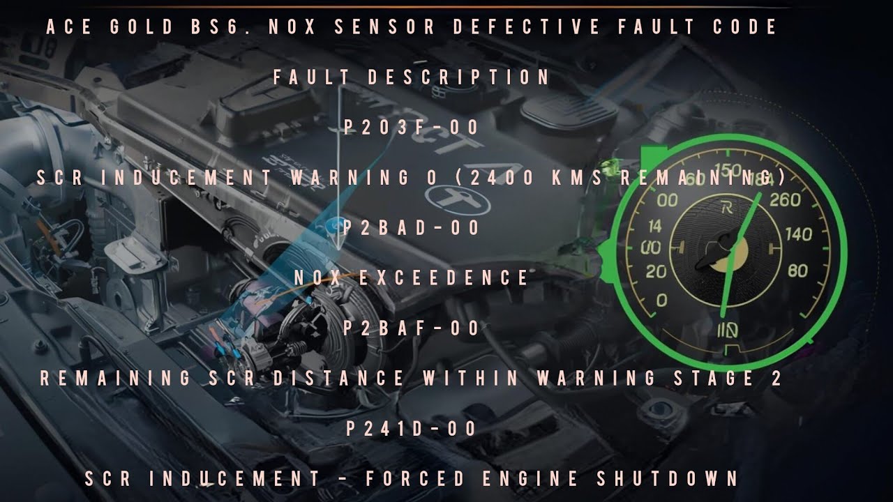 ACE gold BS6 engine not started.  Fault CodeP203F ,P2BAD,  P2BAF ,P241D