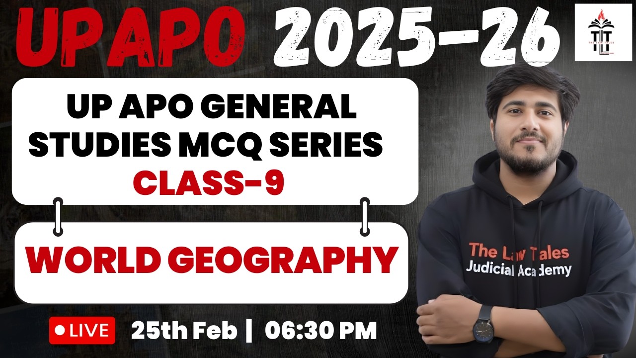UP APO 2025 | General Studies | World Geography Best MCQs | Class 9