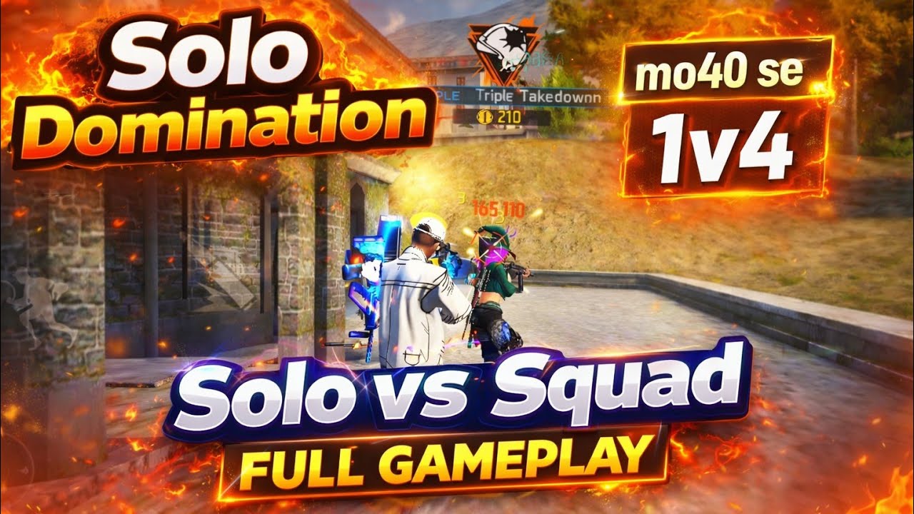 Solo vs Squad 1v4 🔥 MP40 Se Pure Squad Ka Khatma | Full Gameplay