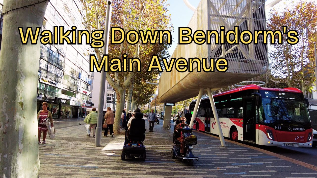 Walking Down Benidorm's Main Avenue