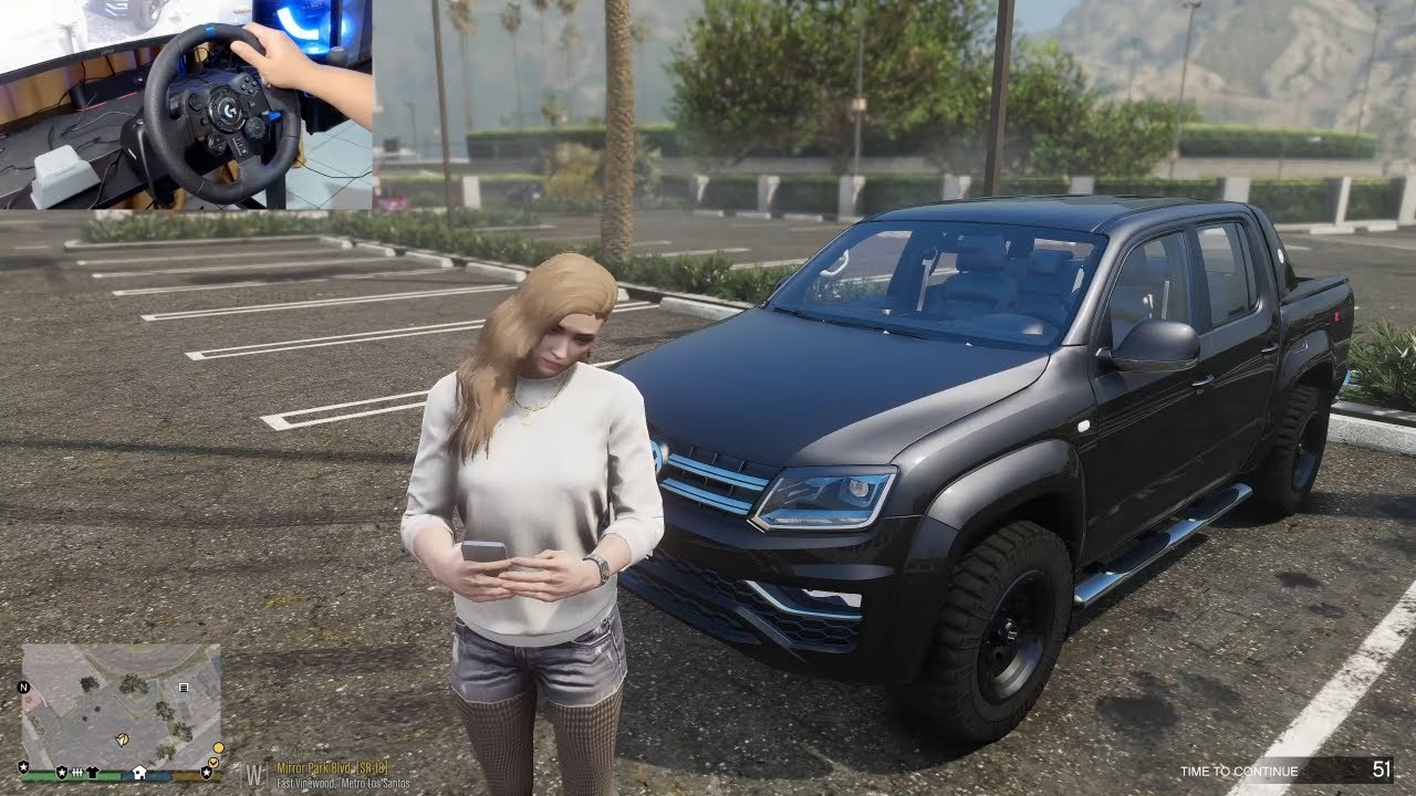 Gta 5 Let's Go To Work As UBER Taxi Driver in Volkswagen AMAROK - Steering Wheel