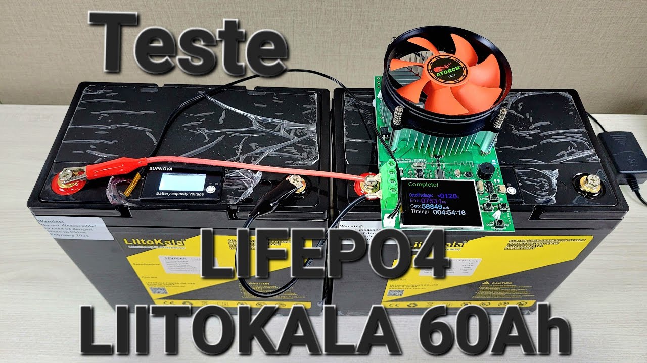 TESTE CAPACIDADE BATERIA LIITOKALA LiFePo4 60Ah