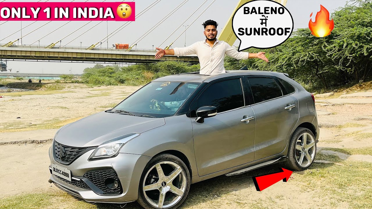 Sunroof वाली  Baleno 5 lakh की Modification 🔥 में Baleno को बाना दिया Rolls Royce😱 Tarun vlogs3445