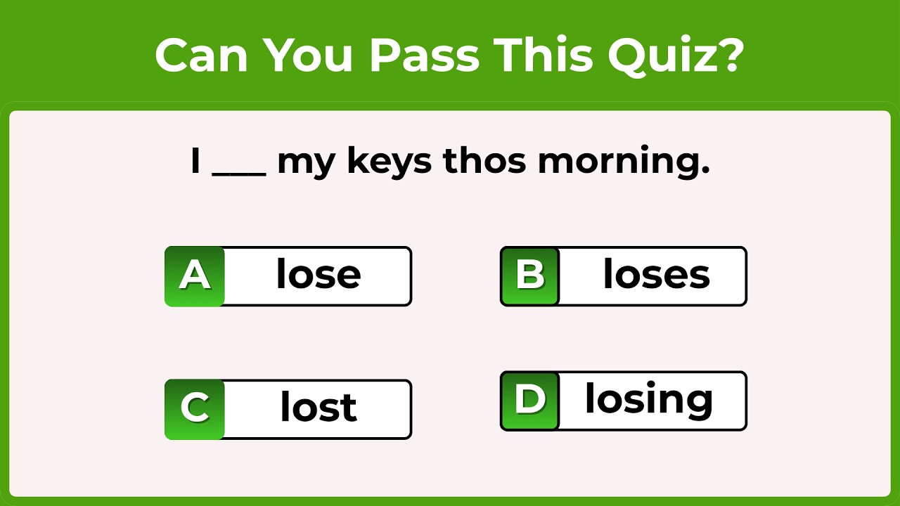 Irregular Verb Quiz | English Quiz | ESL Grammar Test | Past Tense & Past Participle Practice