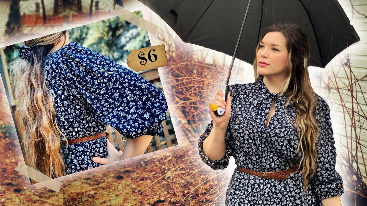 Making a Springtime Prairie Dress | Easy Ruffled Sleeves Tutorial | Sewing With Thrifted Fabric