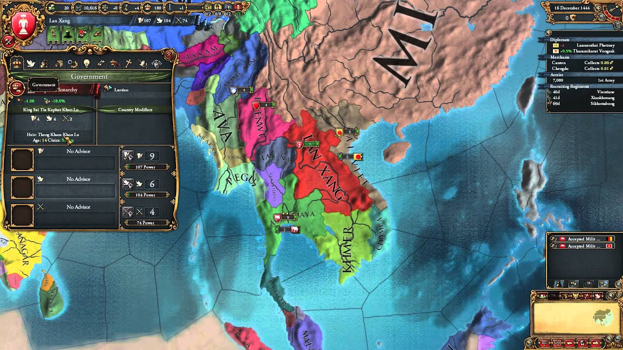 Let's Play EU4 - Land of Eastern Jade! Lan Xang Ep 1