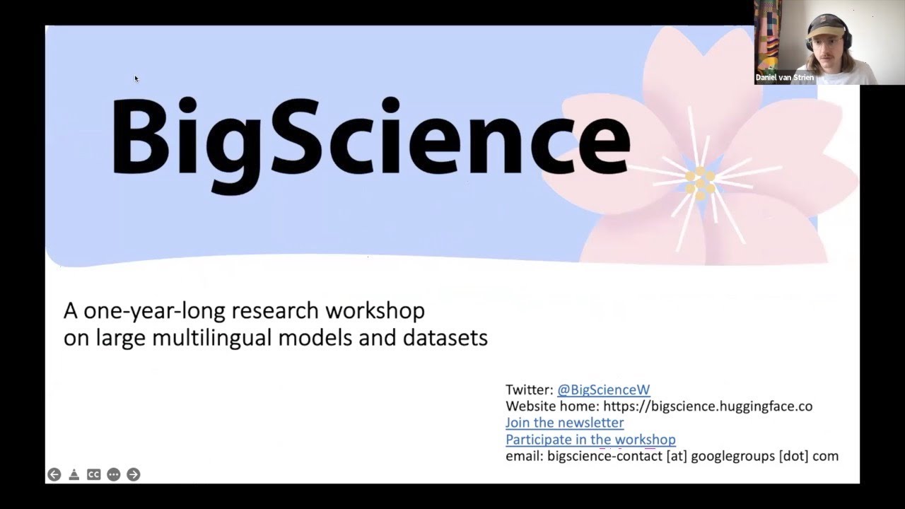 Introduction to the BigScience Project. D van Strien & F De Toni