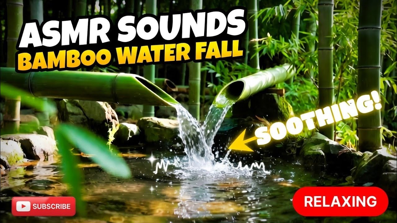Pure Bamboo Water Streaming 🍃| Calm Nature Sounds for Meditation & sleeping 