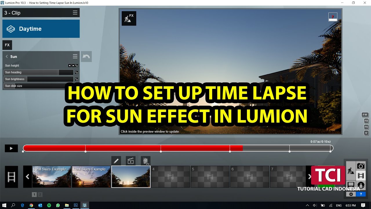 HOW TO SET UP TIME LAPSE FOR SUN EFFECT IN LUMION