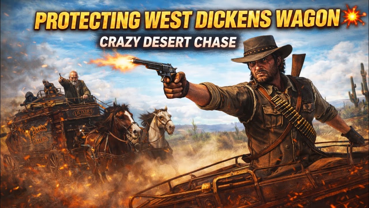 Protecting West Dickens Wagon 💥 | Crazy Desert Chase – Red Dead Redemption Gameplay 4K 60FPS