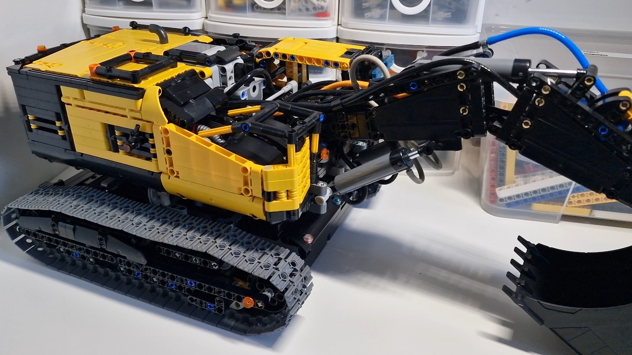 Building a lego technic pneumatic excavator.