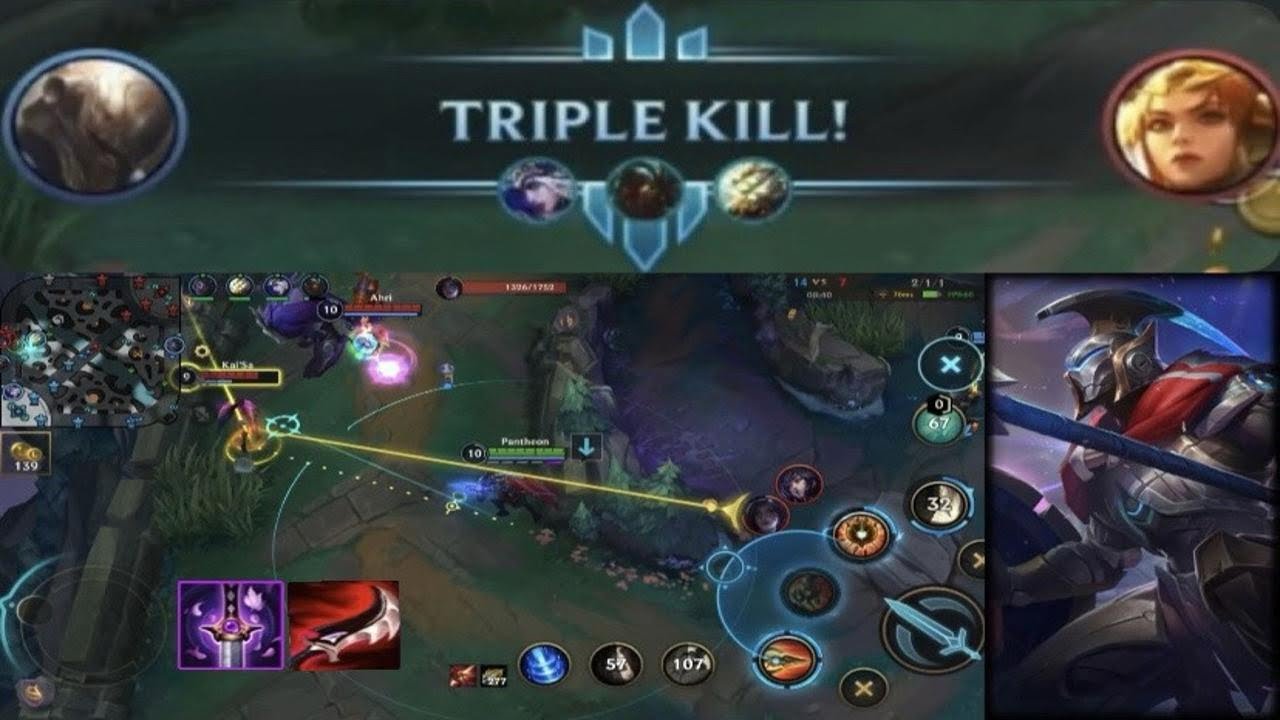Wild Rift pantheon Vs Ahri Mid Lane Gameplay