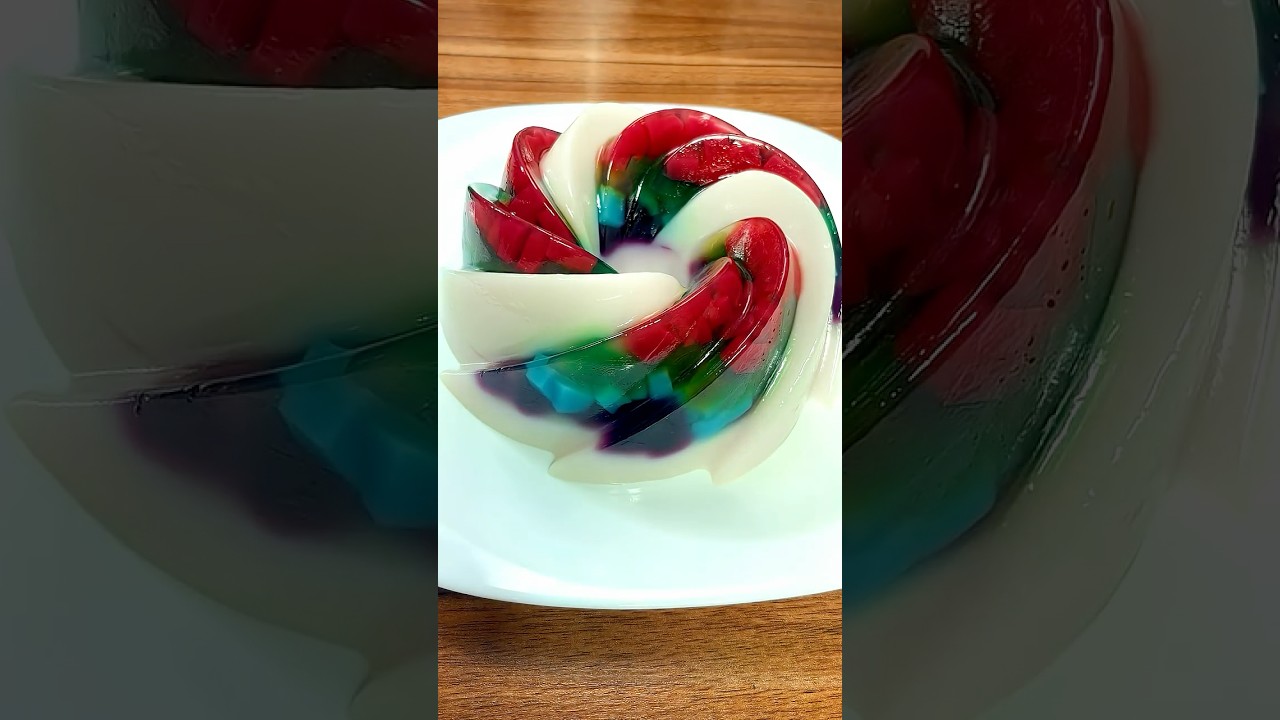 Let&rsquo;s Make Colorful Jelly Cake #asmr #dessert #jelly #sweet #jellycake