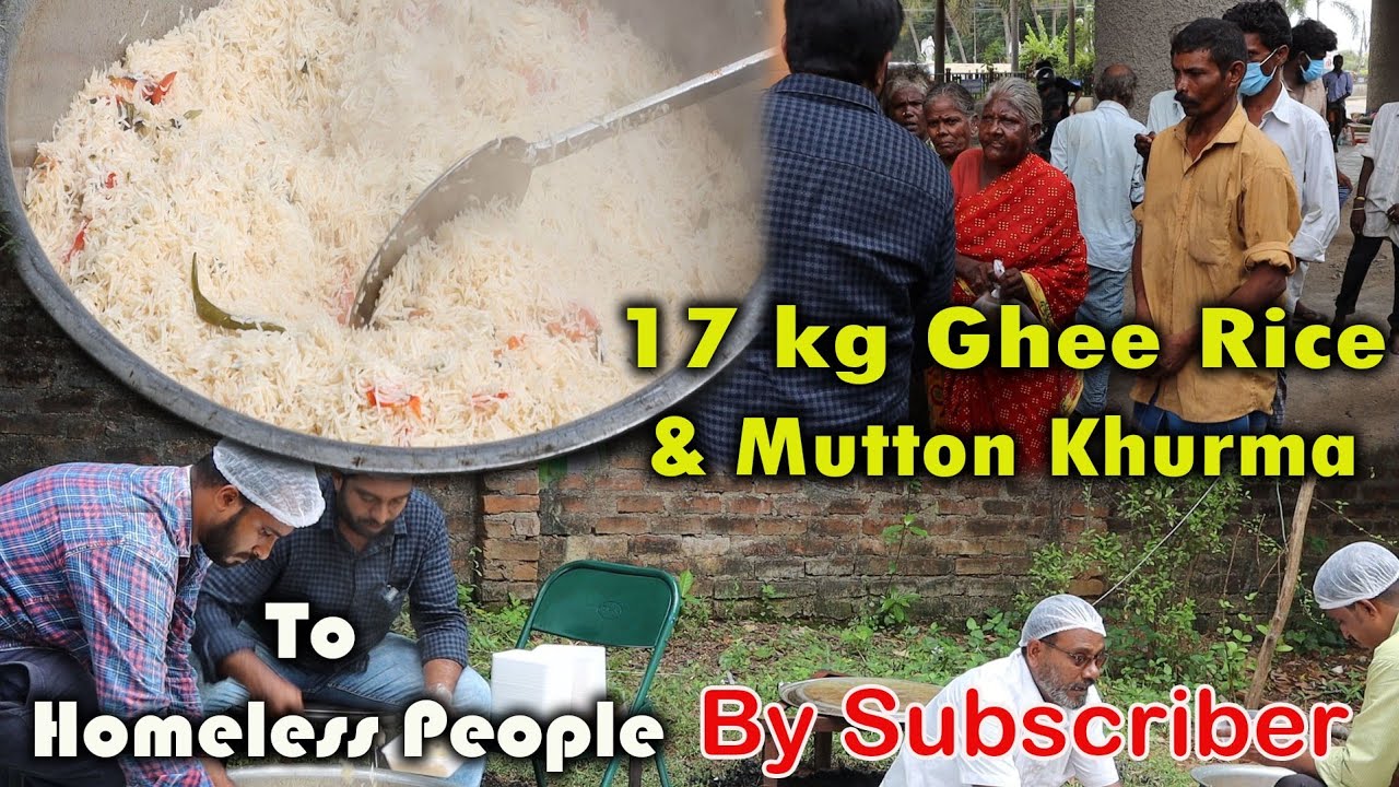 120 Packs Ghee rice and Mutton Khurma for Homeless people | Given By Subscriber | Cooking Explained