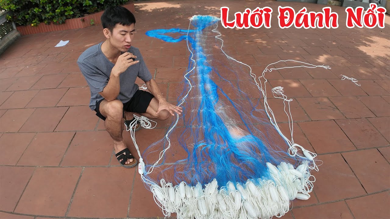 Lưới Đ&aacute;nh Nổi | Cao 5m - Mắt 12cm Sợi 25 Vừa Giăng, Vừa K&eacute;o || luoi danh ca a trung
