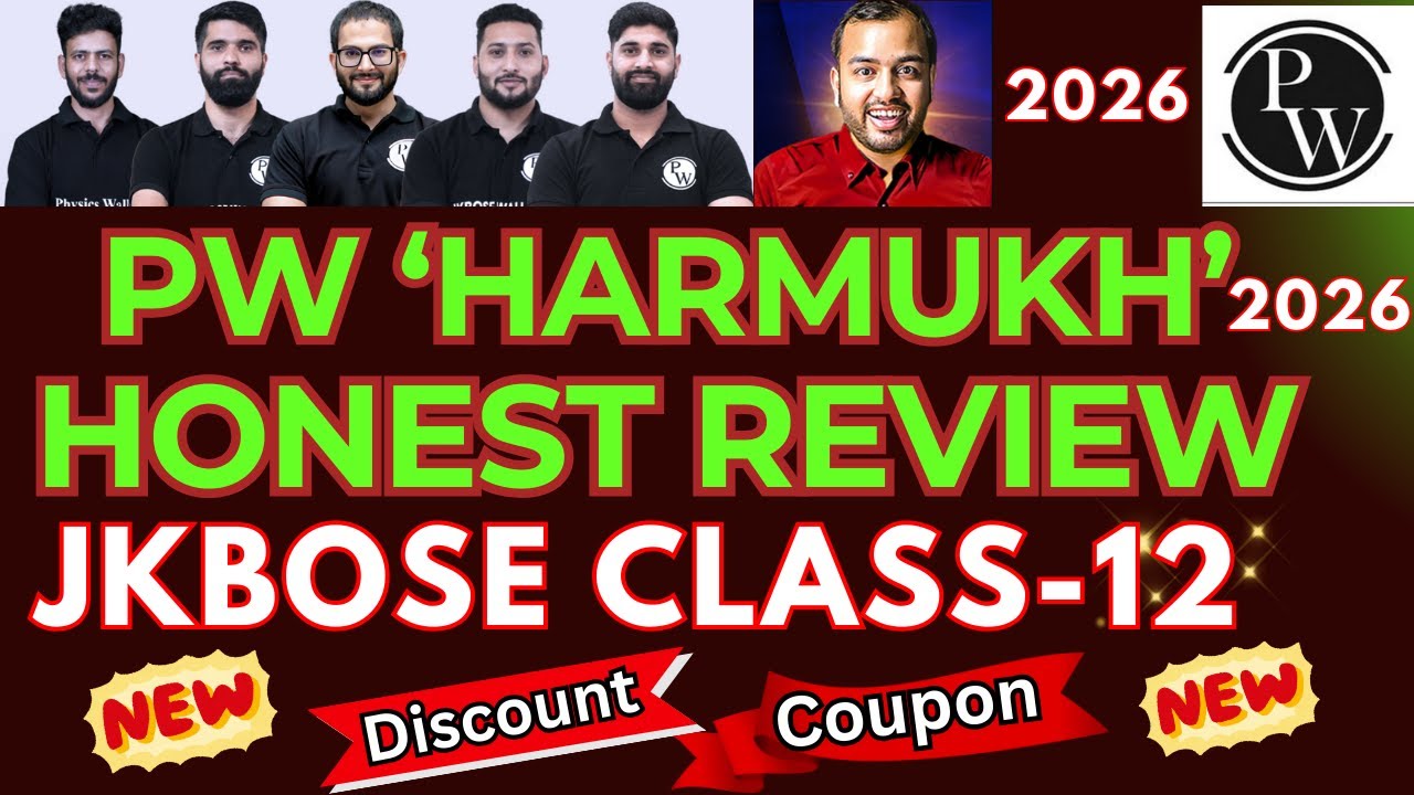 HONEST REVIEW PW HARMUKH 2026 JKBOSE CLASS 12 BATCH  DISCOUNT COUPON Class 12 🎉🧐PCMB | Best BATCH