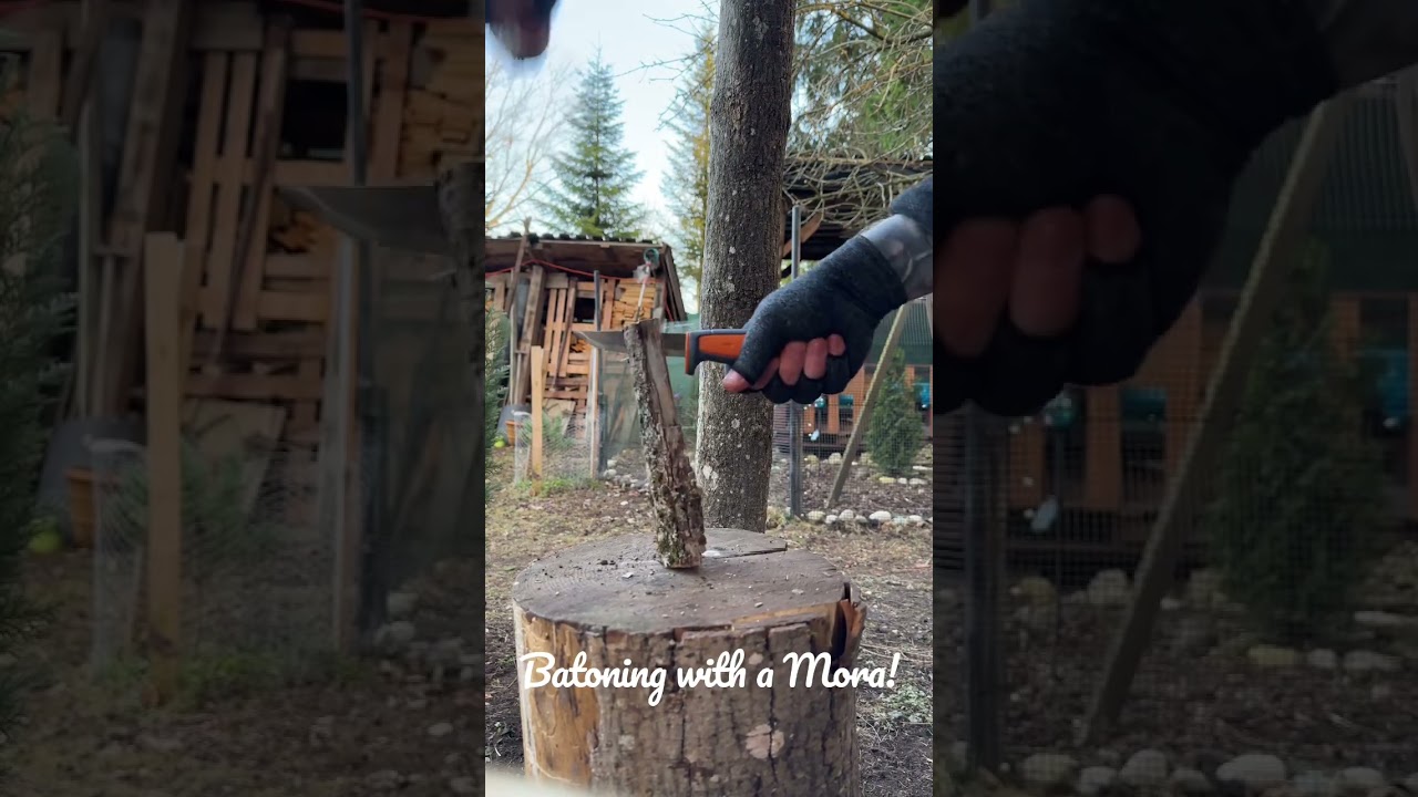 Batoning With an Mora! 🪵@skogoutdoor  #batoning #morakniv #woodcutting #woodsplitter #outdoorgear