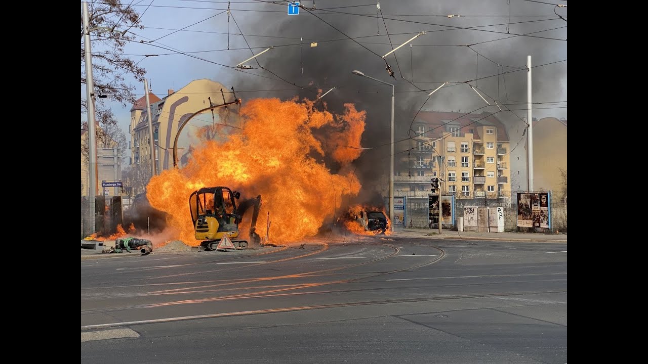 Brand Gasleitung 22. März 2023- Feuerwehr Dresden