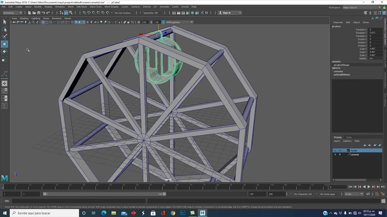 Tutorial Autodesk Maya. Lección 19: Alineación de objetos y orient constraint.