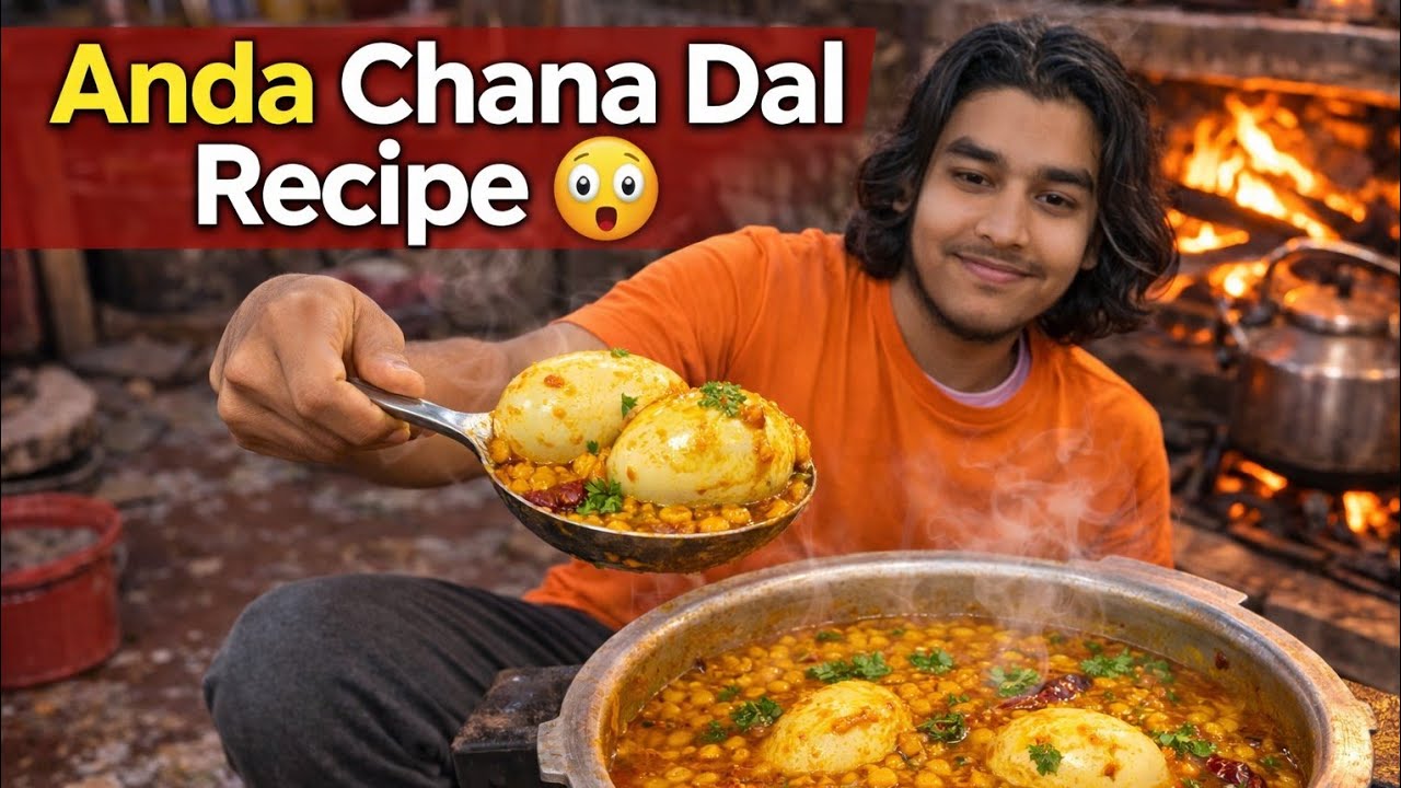 Aaj Mene Pakaya Anda Chana Dal Recipe 😋