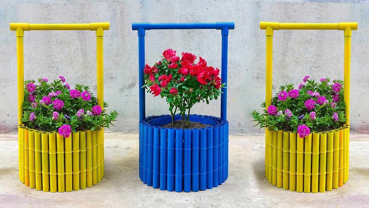 Recycle Plastic Tubes Into Beautiful Flower Pots for Lovely Garden | Wonderful Garden