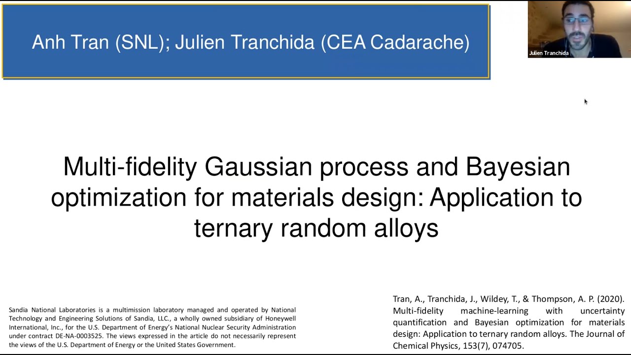 Anh Tran and Julien Tranchida - Multi-fidelity and parallel machine-learning approaches