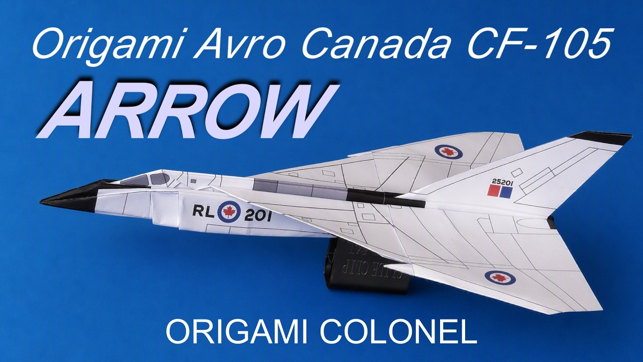 Как сделать истребитель оригами Avro Canada CF-105 Arrow, версия на английском