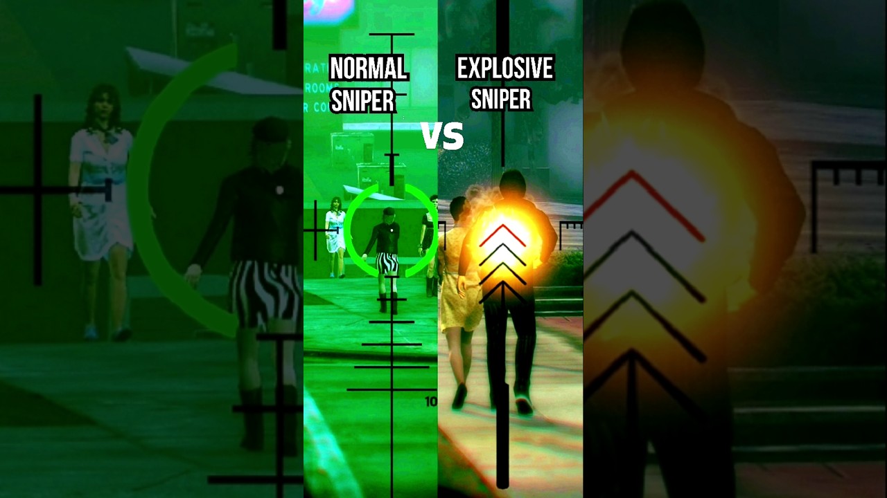 Gta 5 Normal Sniper Bullets VS Explosive Sniper Bullets #shorts #sniper #explosive