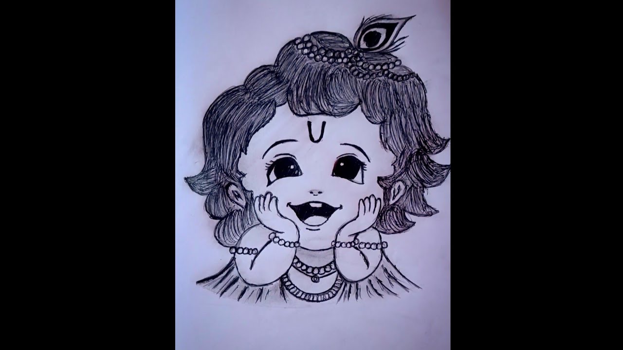 Cute krishna drawing 