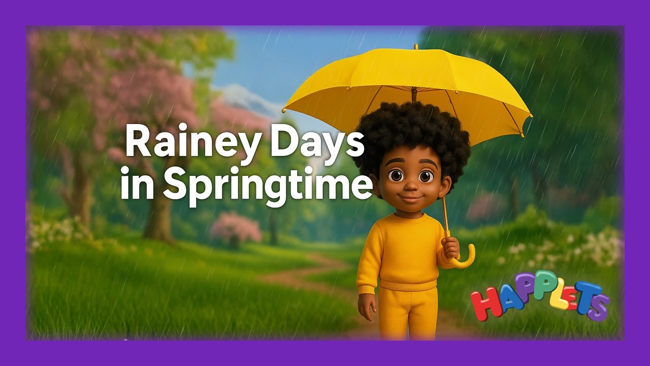 🎶 Rainey Days in Springtime with the Happlets 🌼 | Gentle Rain Song for Kids