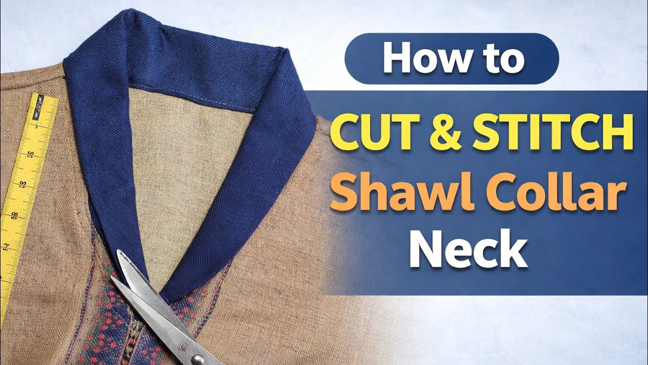 Shawl Collar Neck Cutting and Stitching With Easy Method|