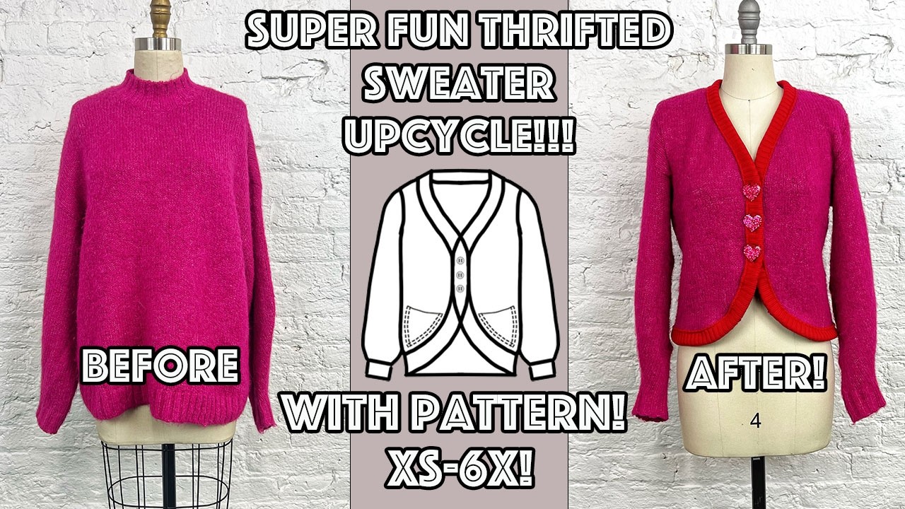 Thrift Flip! How To Turn Thrifted Sweaters Into A Cozy Cardigan!