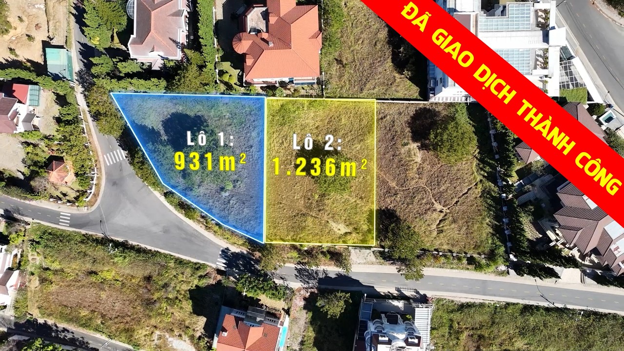 2 Lô Đất Biệt Thự Đồi Huy Hoàng, Đà Lạt | 931m² và 1.236m² Full Thổ Cư | Giá 60Tr/m²