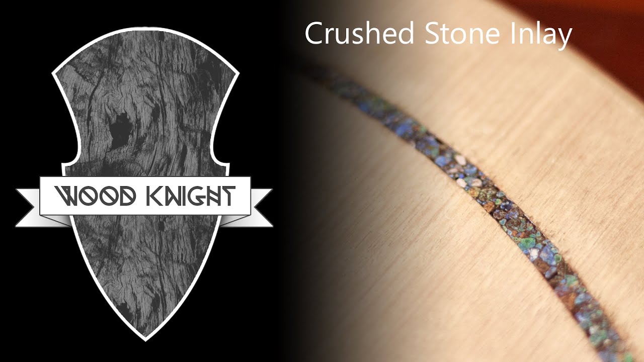 024 - Crushed stone (Azurite) inlay on a tabletop