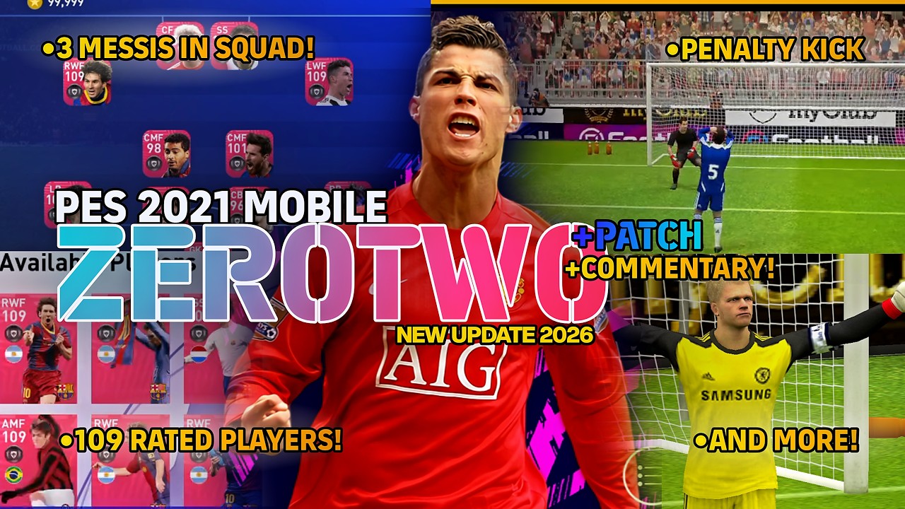 3 MESSI IN ONE SQUAD?! PES 2021 Mobile ZeroTwo V3.1 | 109 OVR, UCL Patch & Commentary
