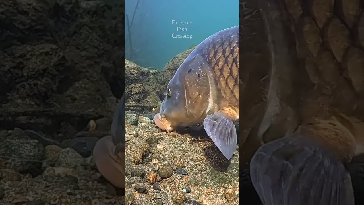 Carp Behavior in a TikTok with 2M Views　#fishing #carpfishing #underwater