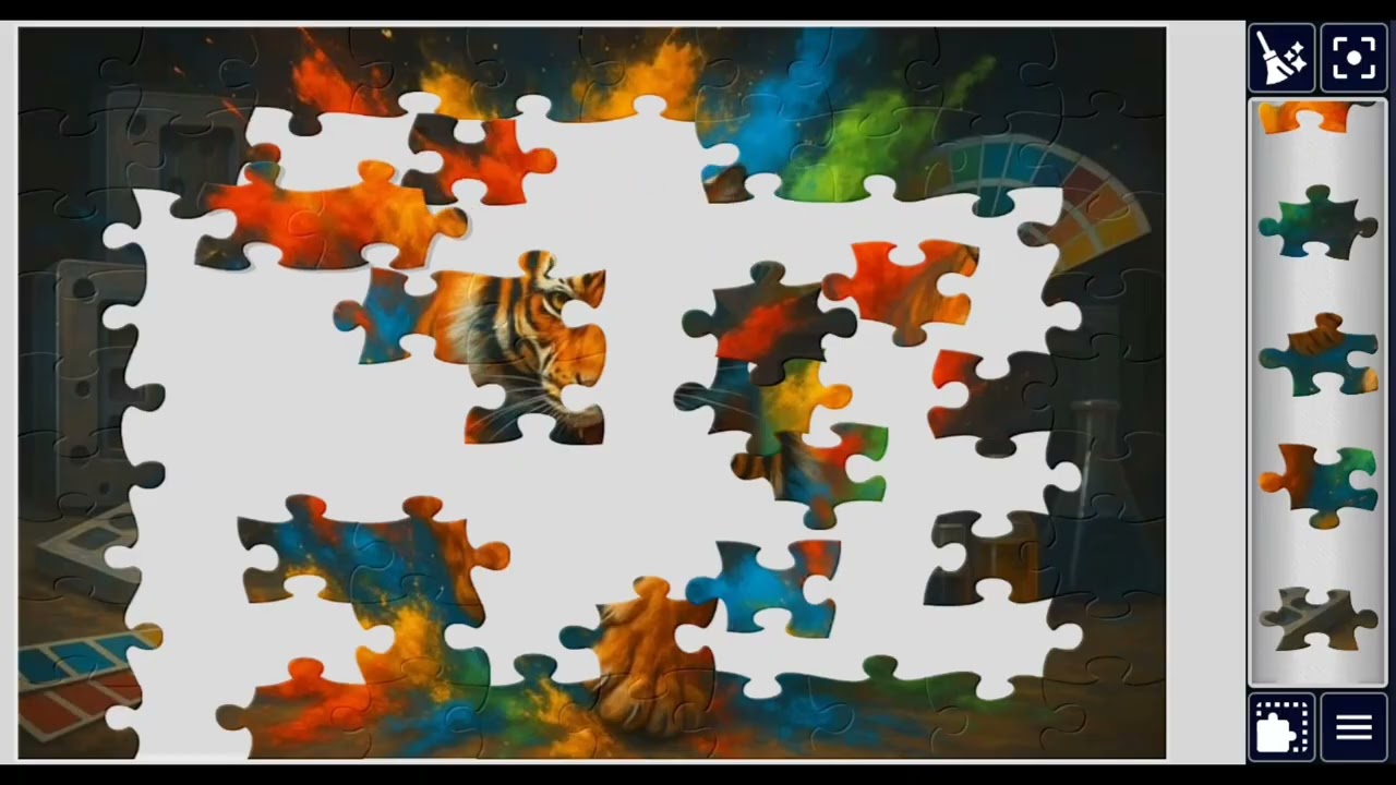 Tiger Burst of Color 🦁✨// jigsawpuzzle 🧩✨ @puzzlemaster1034 