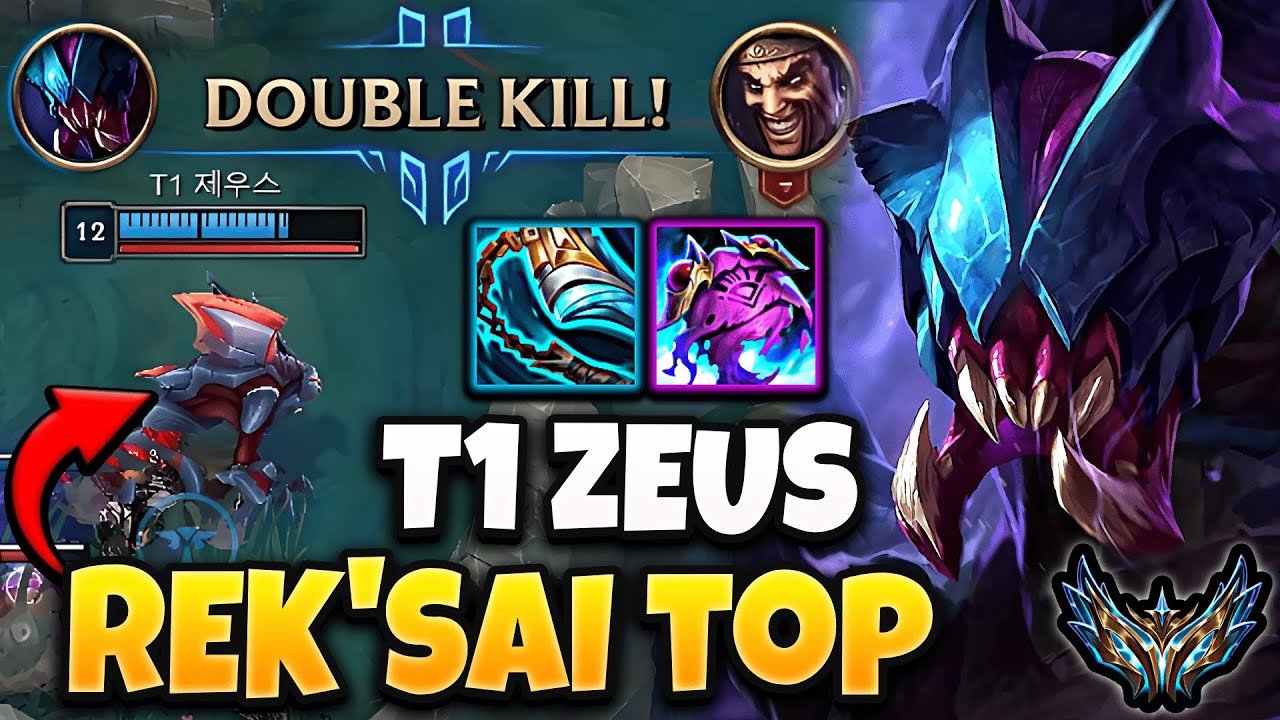 T1 Zeus Rek'Sai vs Rumble [ TOP ] Patch 14.5 Korea Challenger ✅