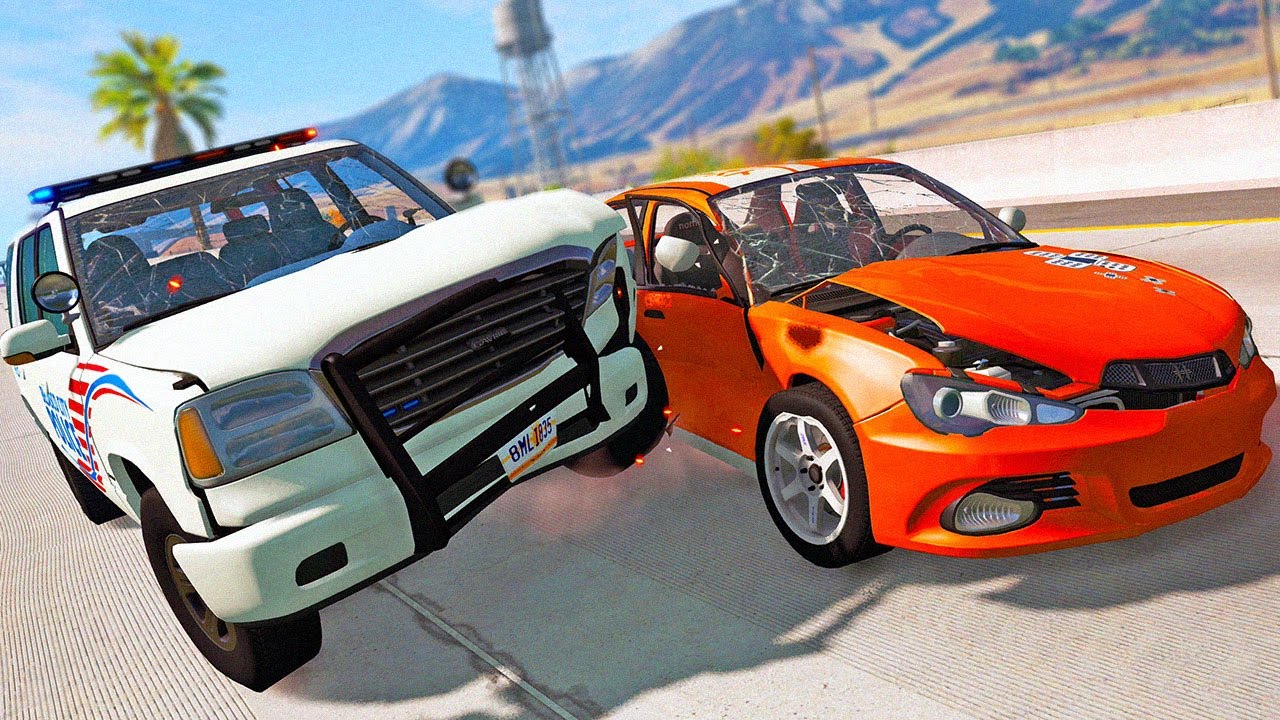 BeamNG Multiplayer WILD Police Chases & Crashes! INSANE Pursuits! - BeamNG MP