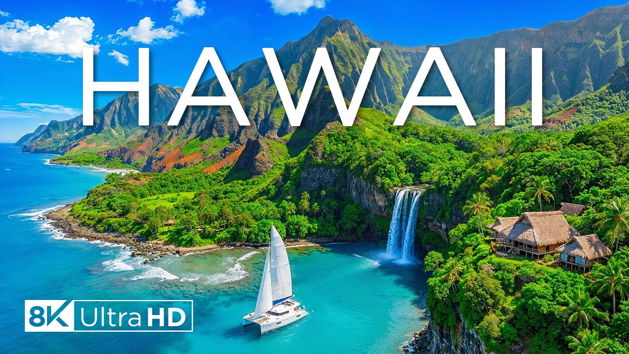 Гавайи 8K — Исследование потрясающих пляжей и вулканических чудес Гавайев — Видео 8K Ultra HD