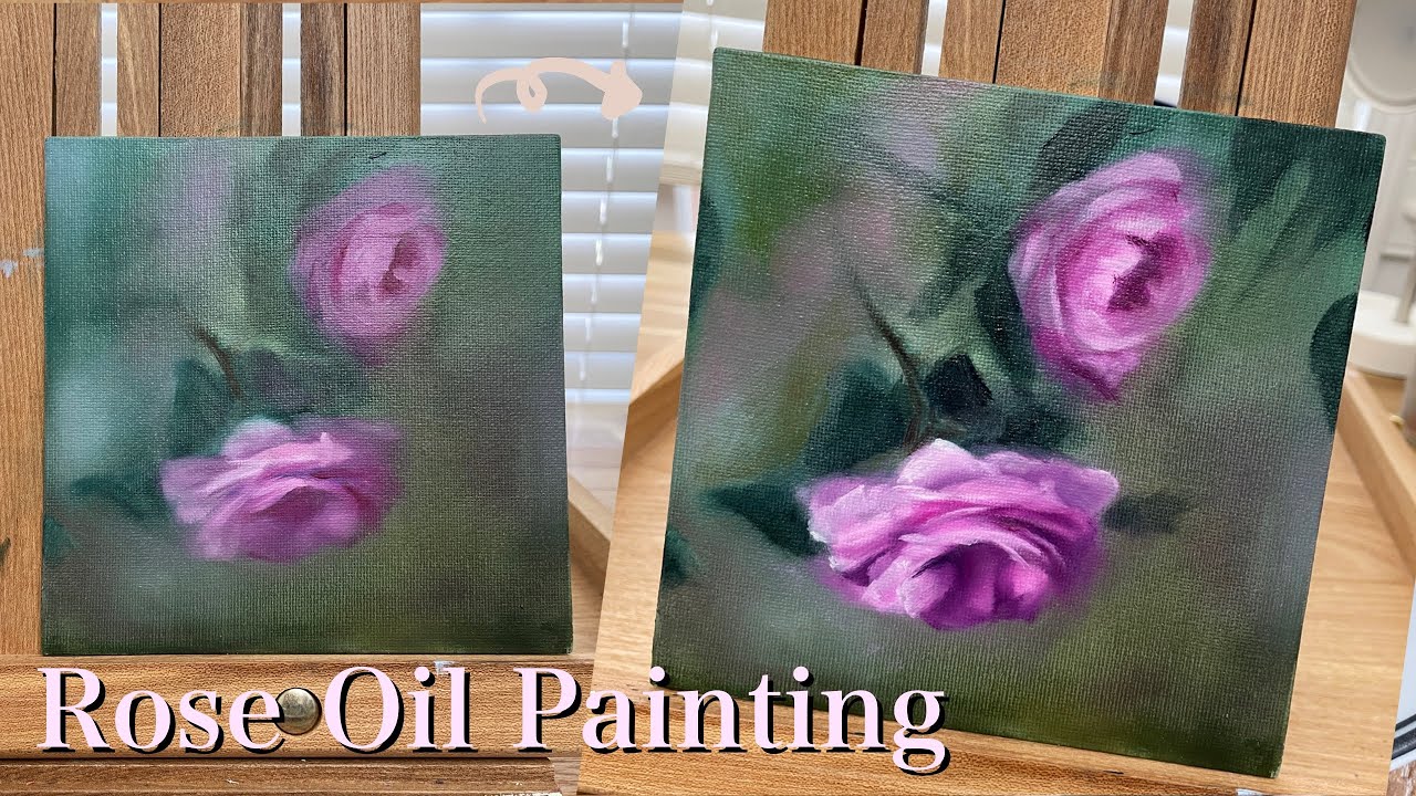 eng) Beginner Art painting - Oil painting 취미미술 -유화로 장미 그리기
