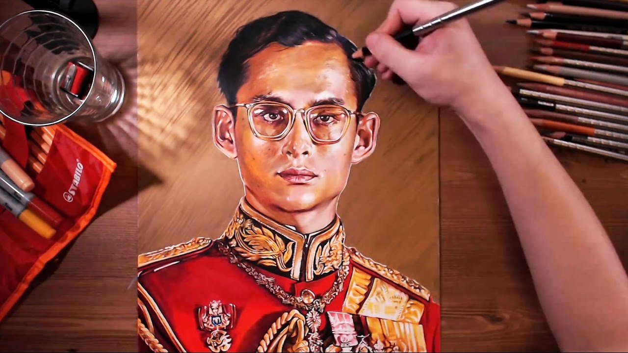 Drawing Bhumibol Adulyadej (Rama IX, the Great) | drawholic